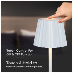 V-TAC LED φωτιστικό γραφείου 1.5W επαναφορτιζόμενο 3 σε 1 CCT με λευκό σώμα dimmable SKU: 10326