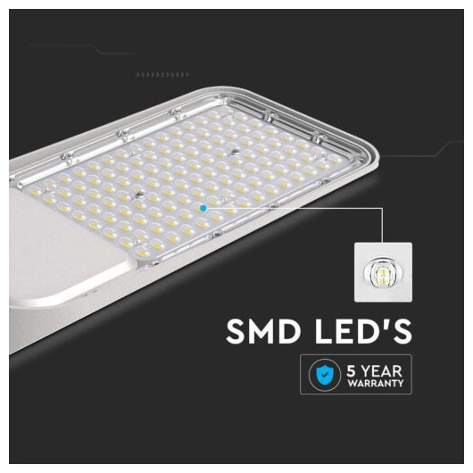 V-TAC LED φωτιστικό δρόμου Samsung SMD 150W 6500Κ ψυχρό λευκό με ρυθμιζόμενο αντάπτορα & αισθητήρα μέρα/νύχτα 110lm/W SKU: 20437