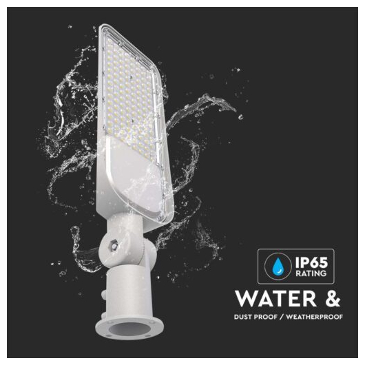 V-TAC LED φωτιστικό δρόμου Samsung SMD 150W 6500Κ ψυχρό λευκό με ρυθμιζόμενο αντάπτορα & αισθητήρα μέρα/νύχτα 110lm/W SKU: 20437