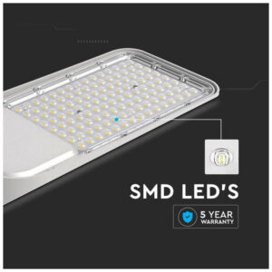 V-TAC LED φωτιστικό δρόμου PRO Samsung Chip με Αισθητήρα Φωτός 100W 11000lm 6400Κ Γκρί – 20435