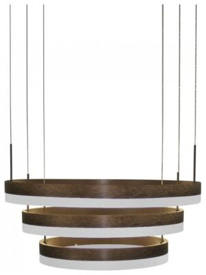 Soft Light V-TAC Κυκλικός Πολυέλαιος με τρεις δακτυλίους Καφέ 92W  Dimmable Θερμό Λευκό 3991