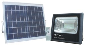 V-TAC LED Ηλιακός Προβολέας 20W 1650lm Μαύρος 4000K 120° Ψυχρό Λευκό 10000mAh 94010