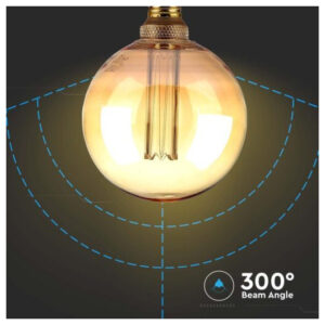 V-TAC Λάμπα LED E27 G125 Special Art Filament 4W θερμό λευκό 3000K γυαλί amber SKU: 217475