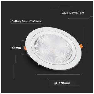 V-TAC Στρογγυλό Μεταλλικό Χωνευτό Σποτ με Ενσωματωμένο LED και Ψυχρό Λευκό Φως σε Λευκό χρώμα 3x3cm 844