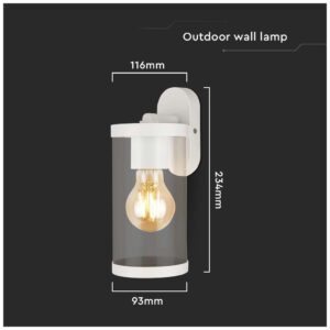V-TAC Επιτοίχιο Φαναράκι Εξωτερικού Χώρου E27 σε Λευκό Χρώμα 23020