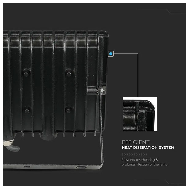 V-TAC Προβολέας LED SMD 100W 8700lm 110° IP65 F-CLASS Μαύρο Σώμα Ψυχρό Λευκό 6723