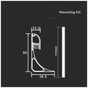 V-TAC Προφίλ Αλουμινίου Ταινίας LED 200εκ. 23180