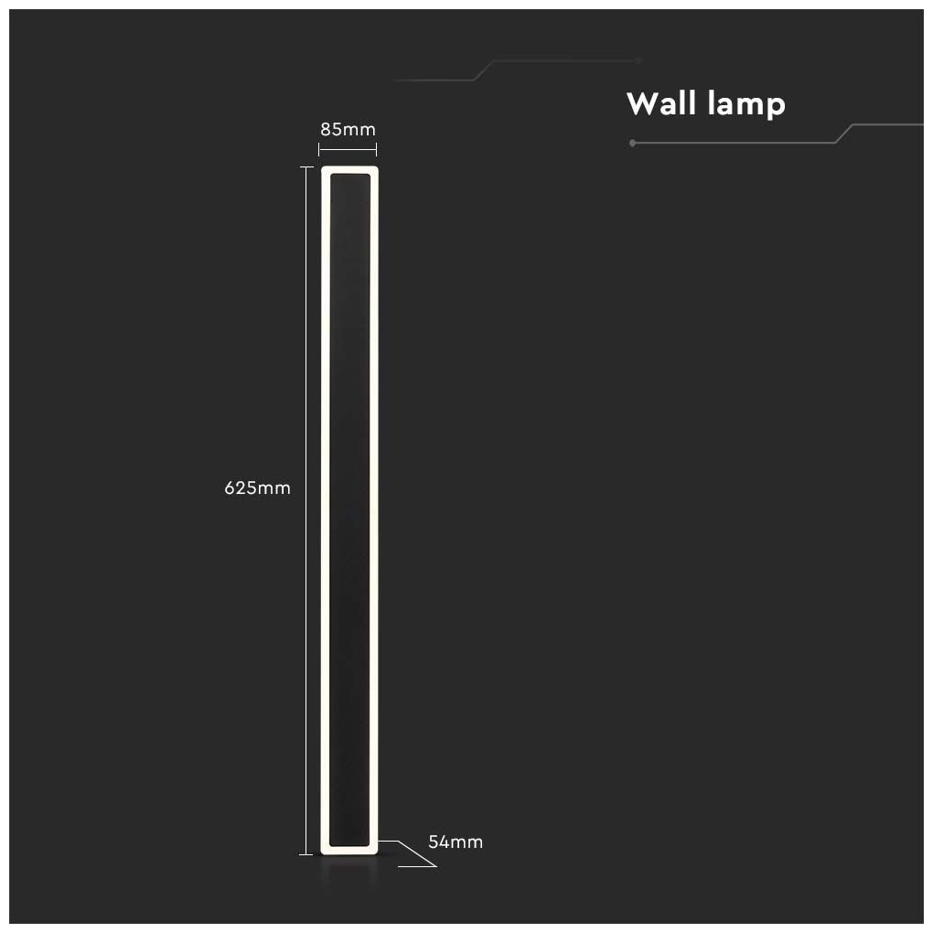 V-TAC Στεγανή Επιτοίχια Πλαφονιέρα Εξωτερικού Χώρου με Ενσωματωμένο LED σε Μαύρο Χρώμα 6831