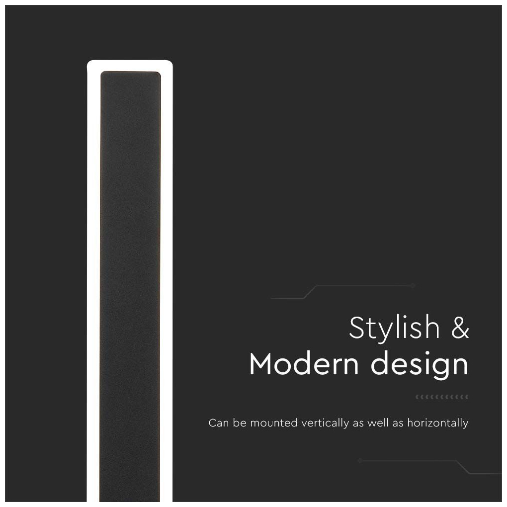 V-TAC Στεγανή Επιτοίχια Πλαφονιέρα Εξωτερικού Χώρου με Ενσωματωμένο LED σε Μαύρο Χρώμα 6831