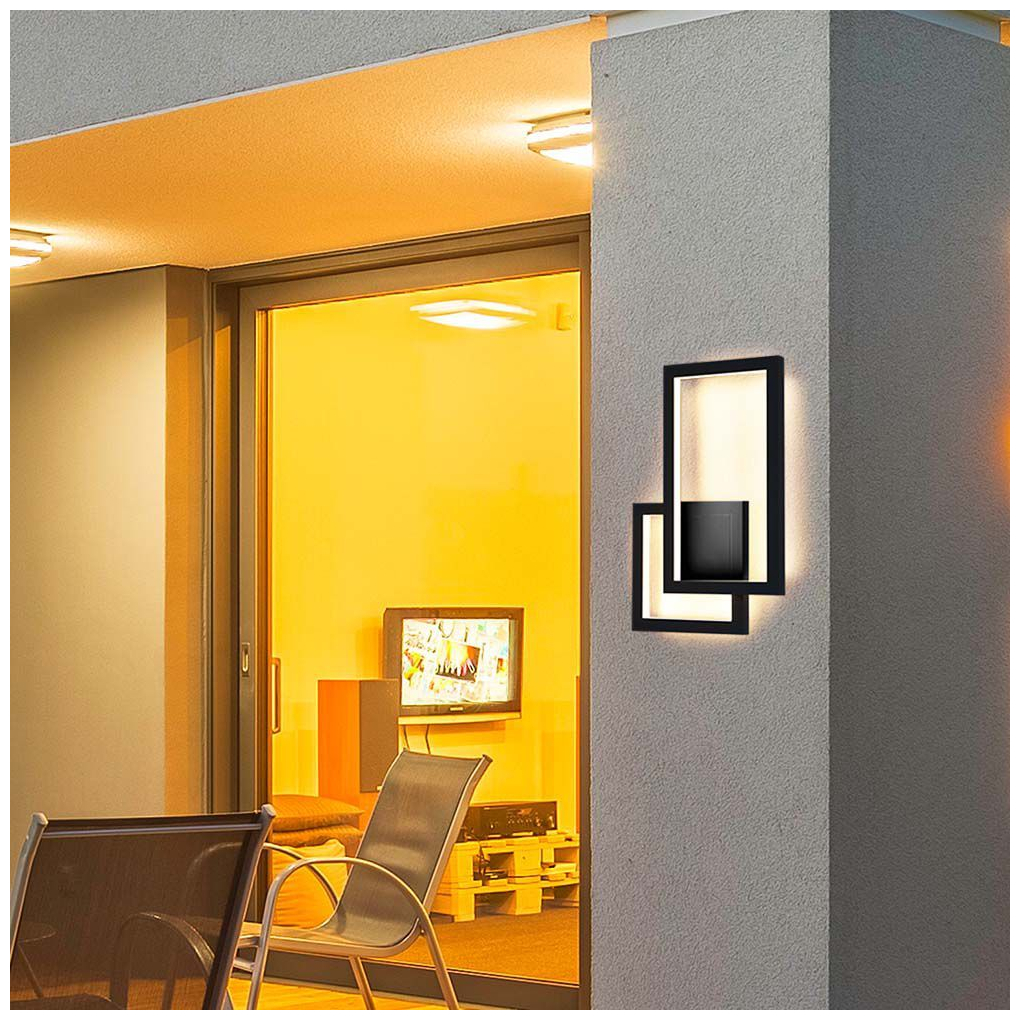 V-TAC Στεγανή Επιτοίχια Πλαφονιέρα Εξωτερικού Χώρου με Ενσωματωμένο LED σε Μαύρο Χρώμα 6842