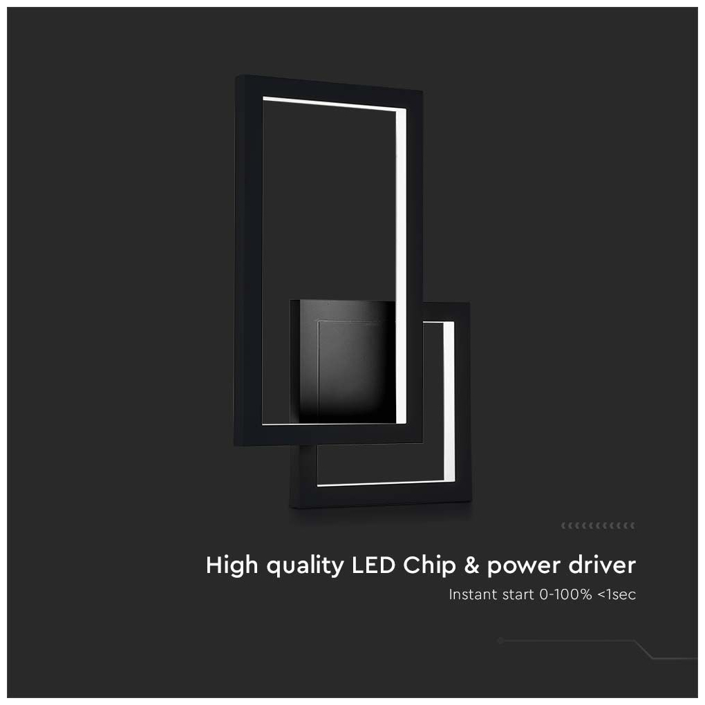 V-TAC Στεγανή Επιτοίχια Πλαφονιέρα Εξωτερικού Χώρου με Ενσωματωμένο LED σε Μαύρο Χρώμα 6842