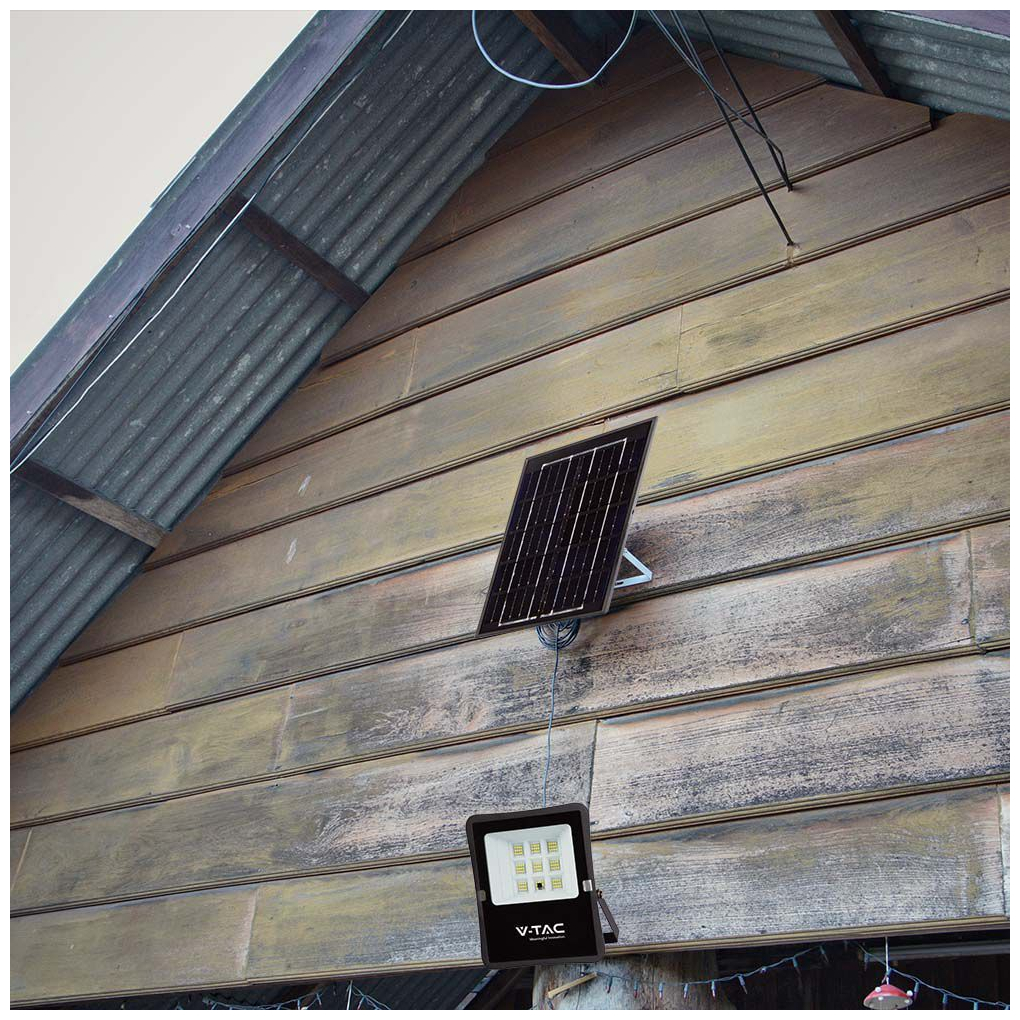 V-TAC Στεγανός Ηλιακός Προβολέας IP65 Ισχύος 6W με Τηλεχειριστήριο και Ψυχρό Λευκό Φως σε Μαύρο χρώμα 6964