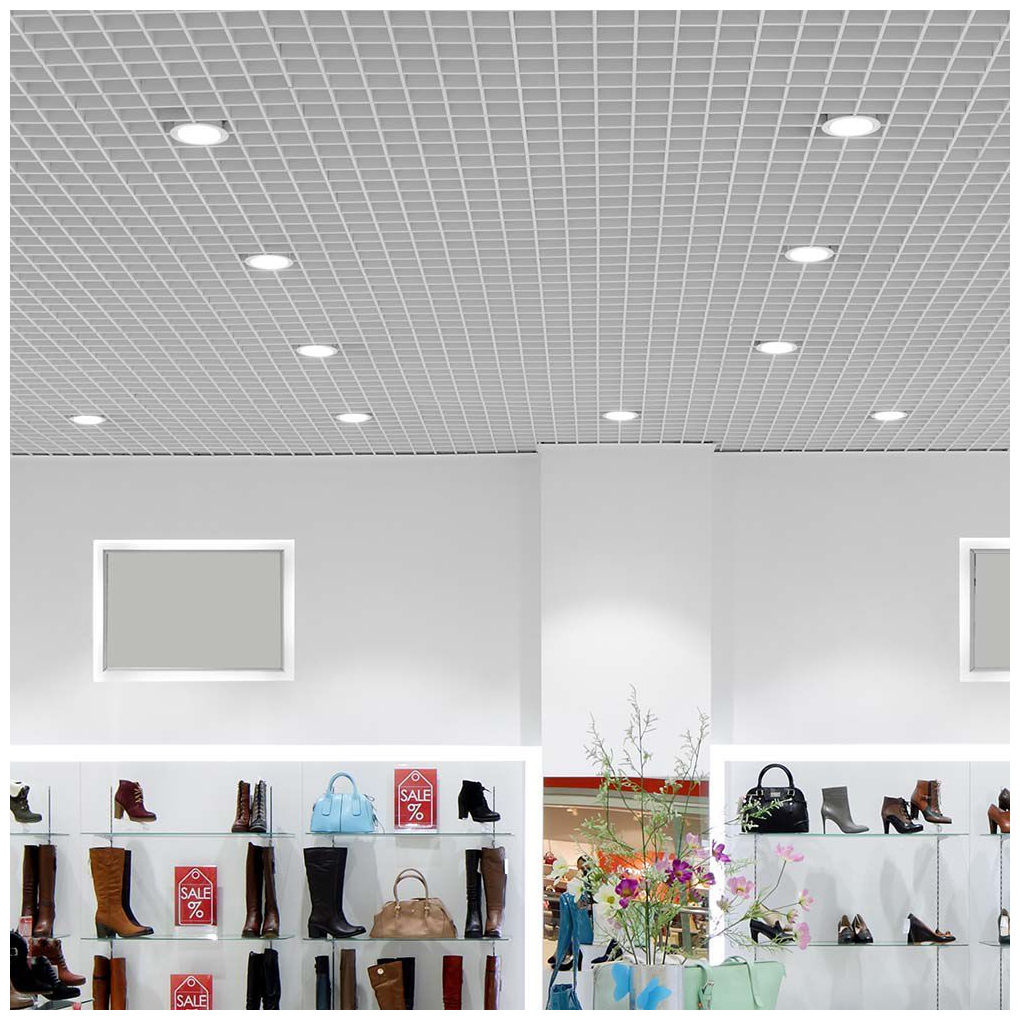 V-TAC Στρογγυλό Μεταλλικό Χωνευτό Σποτ με Ενσωματωμένο LED και Θερμό Λευκό Φως σε Λευκό χρώμα 22.5x22.5cm