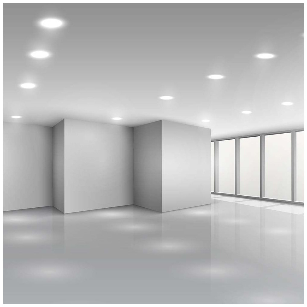 V-TAC Στρογγυλό Μεταλλικό Χωνευτό Σποτ με Ενσωματωμένο LED και Θερμό Λευκό Φως σε Λευκό χρώμα 22.5x22.5cm