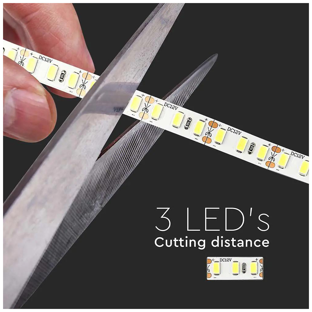 V-TAC Ταινία LED SMD 12V 20W 2000lm/m 120LEDs/m 120° IP20 Φυσικό Λευκό 212163 (5 μέτρα)