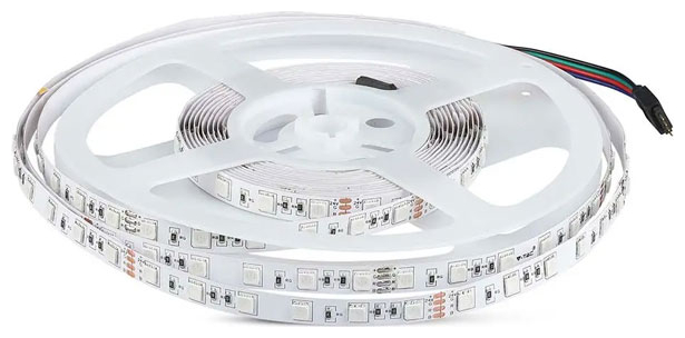 V-TAC Ταινία LED SMD 24V 7W 140lm/m 60LEDs/m 120° IP20 RGB 212592 (10 μέτρα)