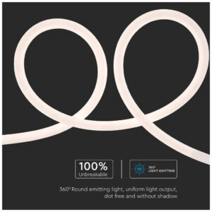 V-TAC Ταινία Neon Flex LED Τροφοδοσίας 24V με Φυσικό Λευκό Φως Μήκους 10m