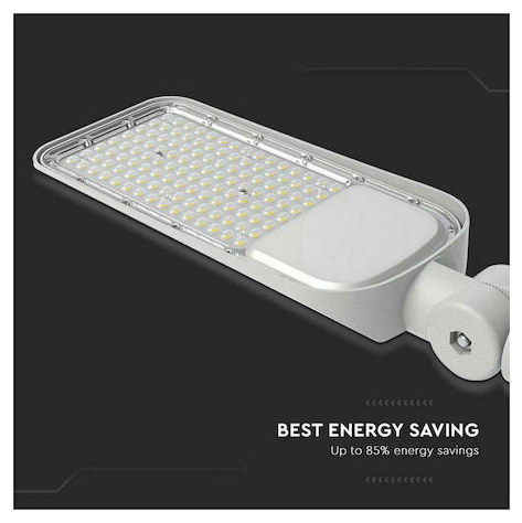 V-TAC Φωτιστικό Δρόμου LED SLIM 100W 100° 11000lm IP65 Samsung Chip Ψυχρό Λευκό Γκρι Σώμα 20427