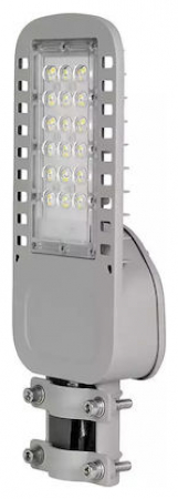 V-TAC Φωτιστικό Δρόμου LED SLIM 30W 120° 4050lm Samsung Chip Φυσικό Λευκό Γκρι Σώμα IP65 21956