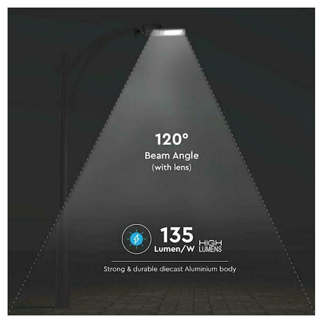 V-TAC Φωτιστικό Δρόμου LED SLIM 30W 120° 4050lm Samsung Chip Ψυχρό Λευκό Γκρι Σώμα IP65 21957