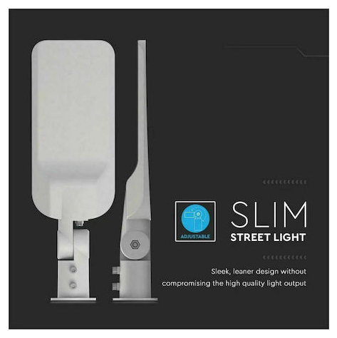 V-TAC Φωτιστικό Δρόμου LED SLIM 70W 100° 7500lm IP65 Samsung Chip Ψυχρό Λευκό Γκρι Σώμα 20439