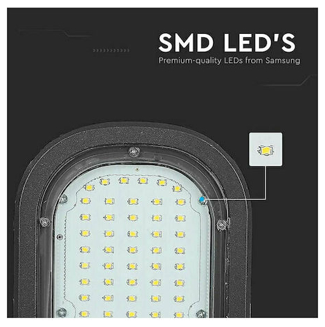 V-TAC Φωτιστικό Δρόμου LED SMD 30W 2350lm 110° Samsung Chip Ψυχρό Λευκό IP65 21538