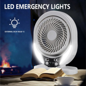 Επαναφορτιζόμενος Ηλιακός Ανεμιστήρας με 2 Λάμπες Led Andowl