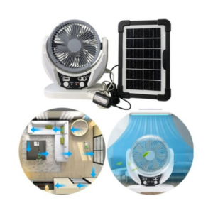 Επαναφορτιζόμενος Ηλιακός Ανεμιστήρας με 2 Λάμπες Led Andowl