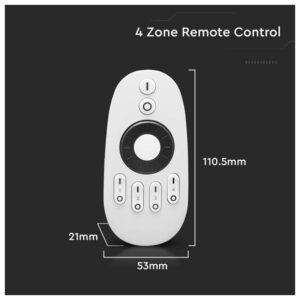 V-TAC Ασύρματο Τηλεχειριστήριο 4 Ζωνών για Ταινίες LED Άσπρο 2918