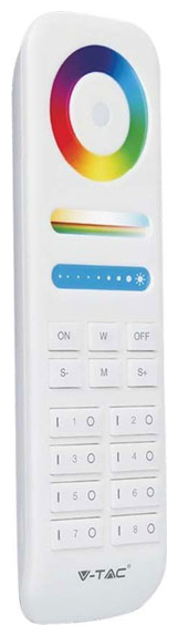 V-TAC Ασύρματο Τηλεχειριστήριο Αφής 8 Ζωνών για Ταινίες LED Άσπρο 2921