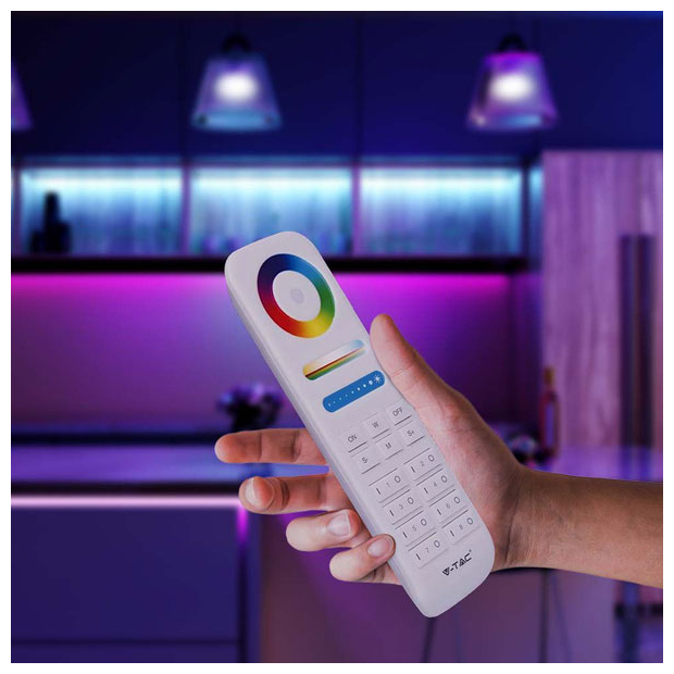 V-TAC Ασύρματο Τηλεχειριστήριο Αφής 8 Ζωνών για Ταινίες LED Άσπρο 2921