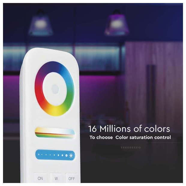 V-TAC Ασύρματο Τηλεχειριστήριο Αφής 8 Ζωνών για Ταινίες LED Άσπρο 2921