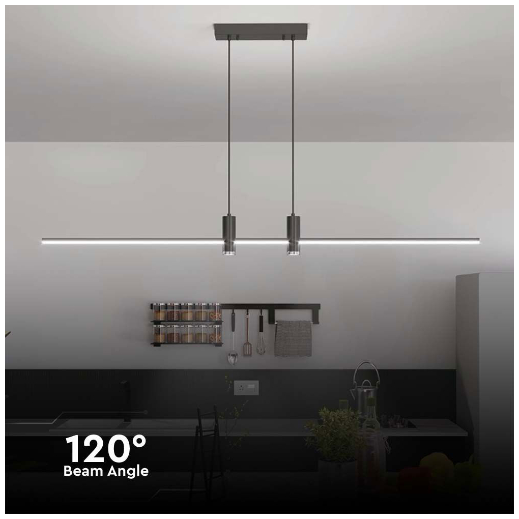 V-TAC Γραμμικό Κρεμαστό Φωτιστικό LED 19W 230V 2160lm 120° IP20 Φυσικό Λευκό Μαύρο Σώμα 10088