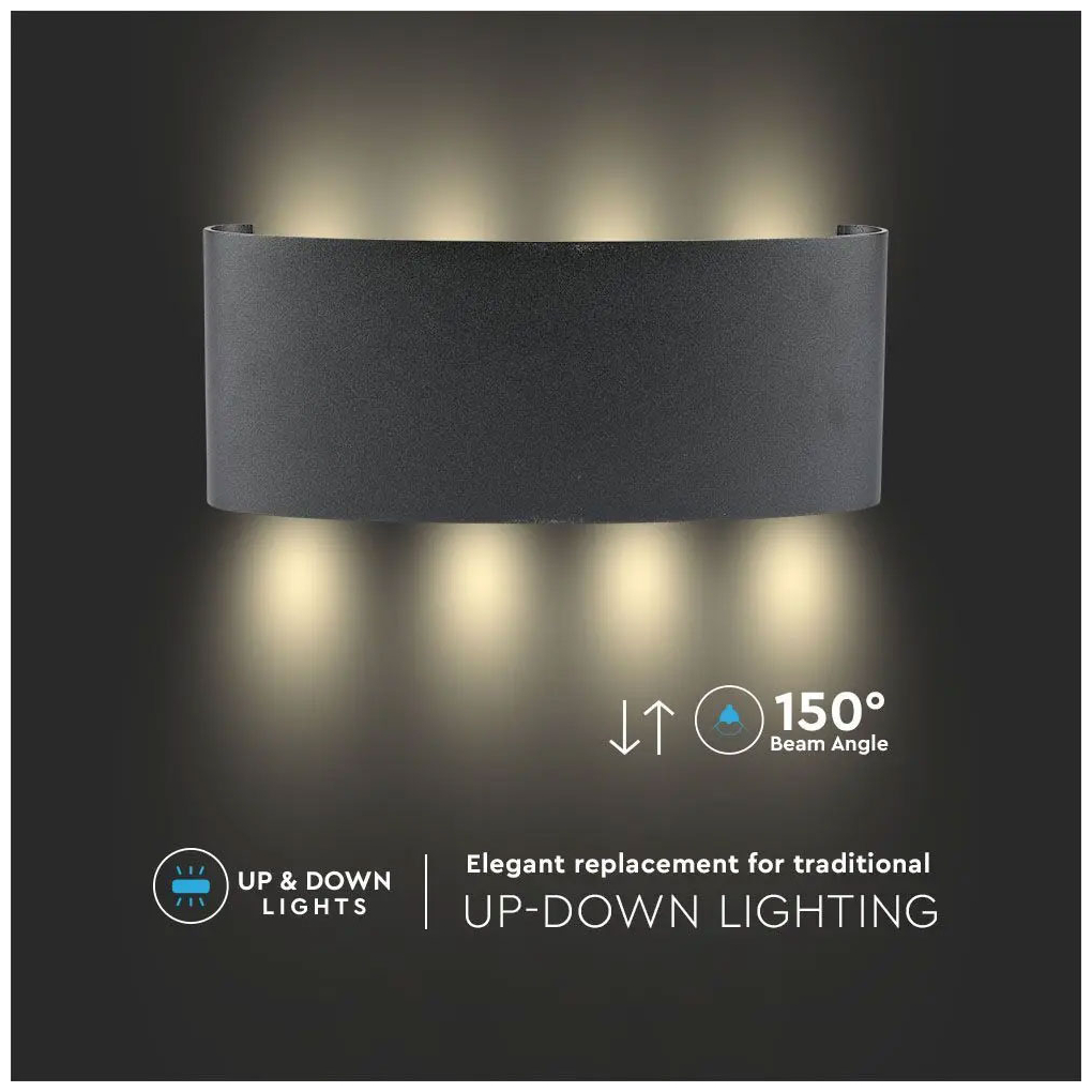 8W LED WALL LIGHT 4000K-SAND BLACK