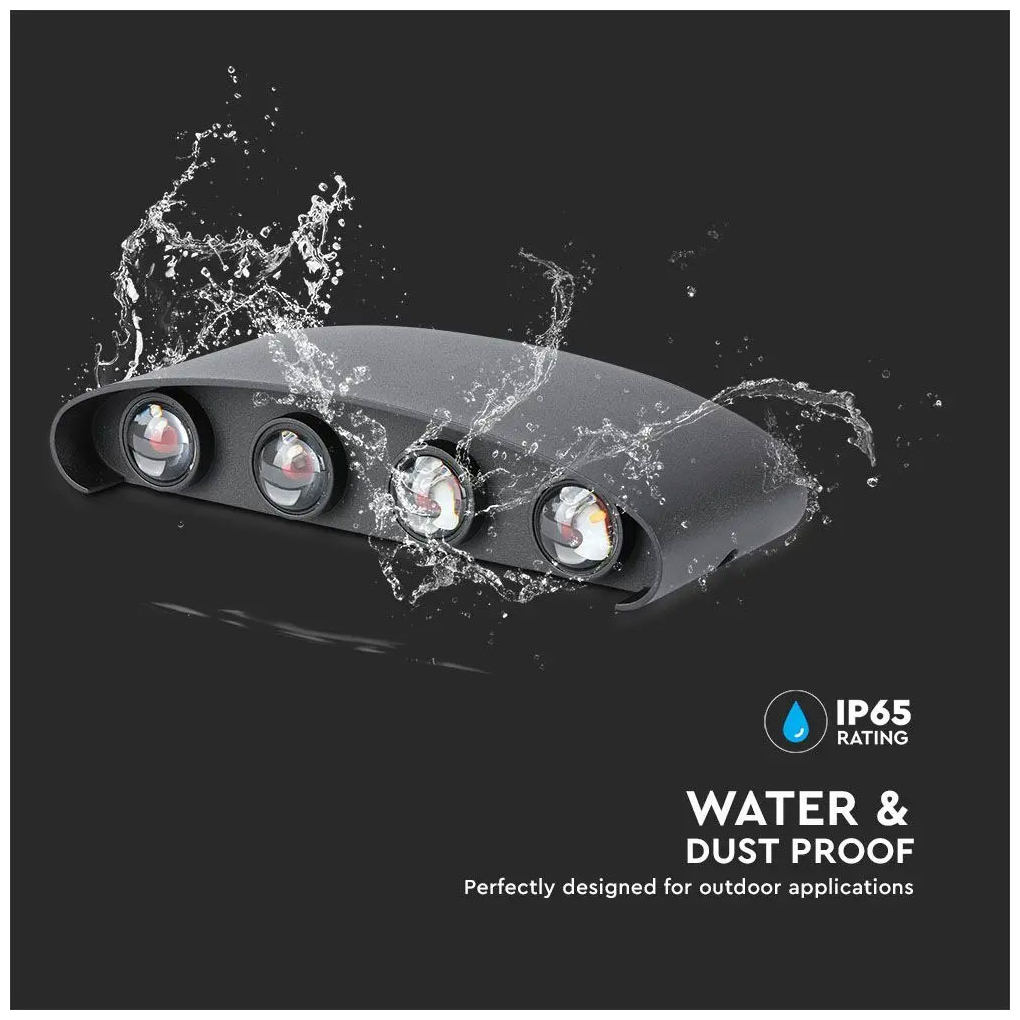 8W LED WALL LIGHT 4000K-SAND BLACK