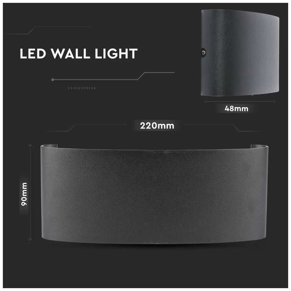 8W LED WALL LIGHT 4000K-SAND BLACK