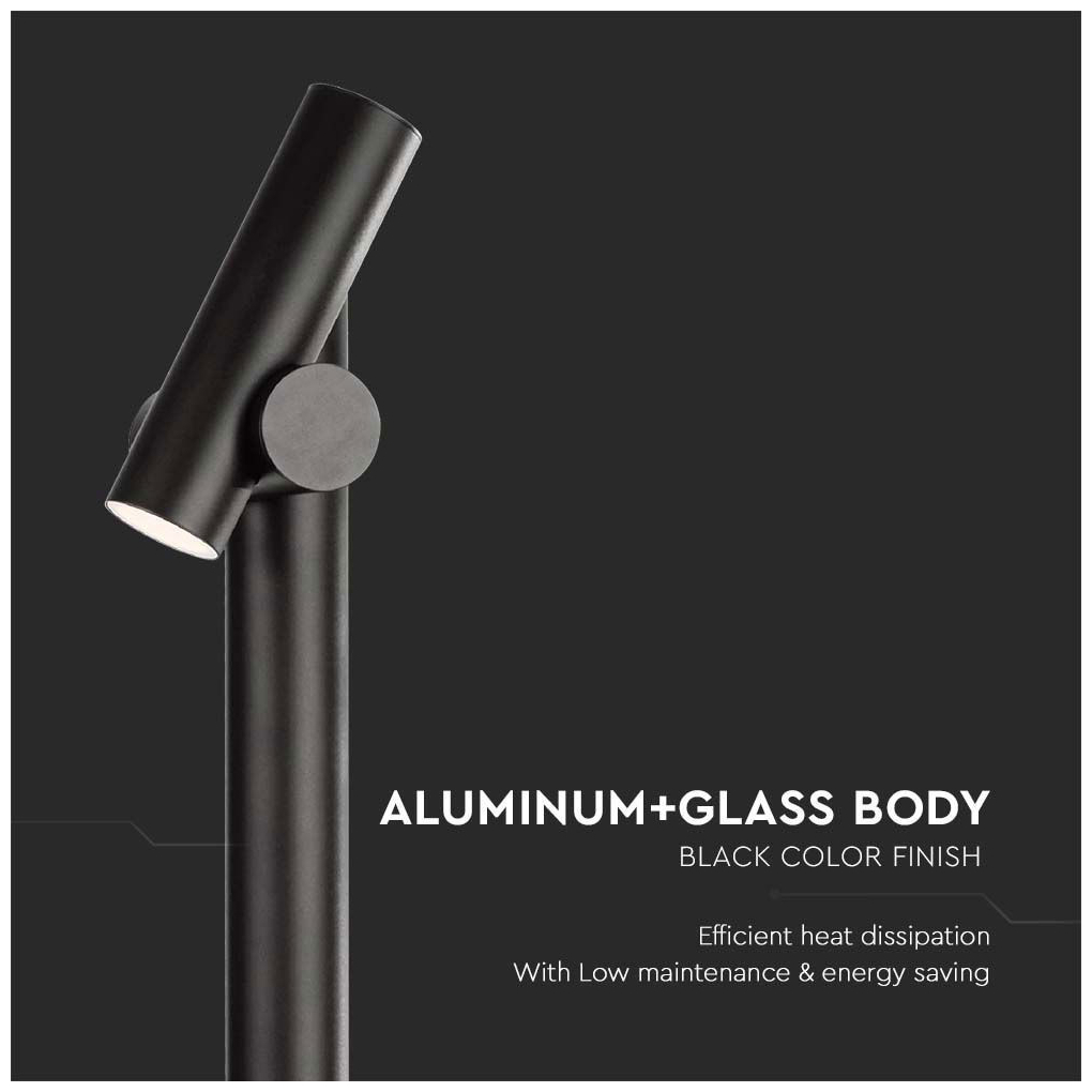 V-TAC Επιδαπέδιο Φωτιστικό Κήπου Διπλό Σποτ LED 4W 390lm 90° IP44 Περιστρεφόμενο Ζεστό Λευκό Μαύρο Σώμα 10475