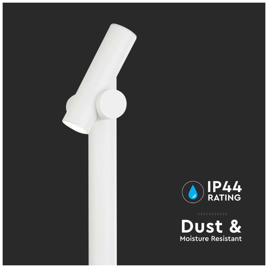 V-TAC Επιδαπέδιο Φωτιστικό Κήπου Διπλό Σποτ LED 4W 390lm 90° IP44 Περιστρεφόμενο Ζεστό Λευκό Άσπρο Σώμα 10476