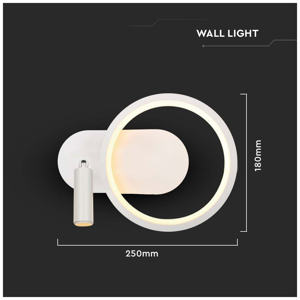 V-TAC Επιτοίχιο Φωτιστικό LED 14W 230V 1500lm IP20 Ζεστό Λευκό Άσπρο Σώμα 14983