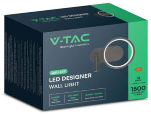 V-TAC Επιτοίχιο Φωτιστικό LED 14W 230V 1500lm IP20 Ζεστό Λευκό Μαύρο Σώμα 14981
