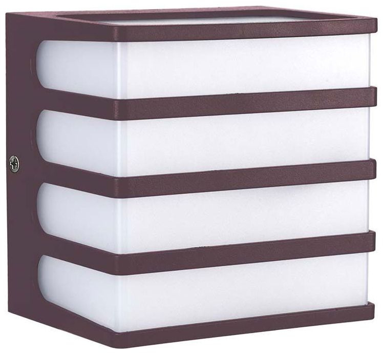 V-TAC Επιτοίχιο Φωτιστικό LED 8W 230V 750lm 167° IP65 Τετράγωνο Ζεστό Λευκό Καφέ Σώμα 10284