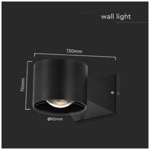 V-TAC Επιτοίχιο Φωτιστικό Κήπου LED Up-Down 5W 465lm 90° IP65 Φυσικό Λευκό Μαύρο Σώμα 10446