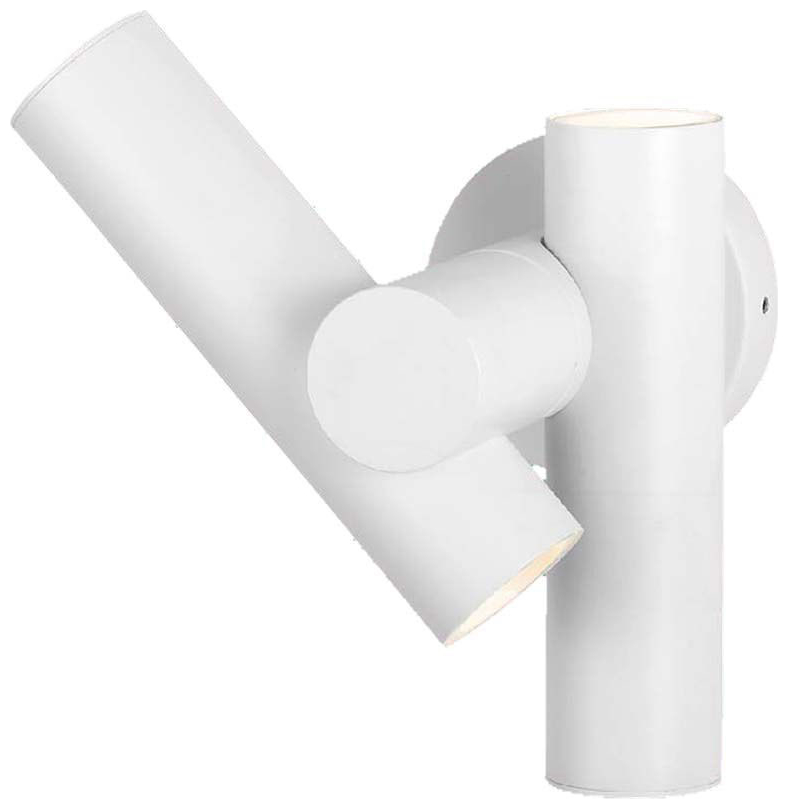 V-TAC Επιτοίχιο Φωτιστικό Κήπου Διπλό Σποτ LED 6W 620lm 90° IP44 Ζεστό Λευκό Άσπρο Σώμα 10474