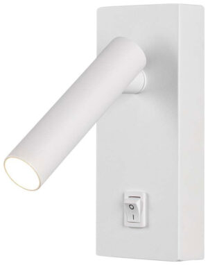 V-TAC Επιτοίχιο Φωτιστικό Σποτ Κομοδίνου LED 2W 150lm 38° IP20 με Διακόπτη Ζεστό Λευκό Άσπρο Σώμα 10288