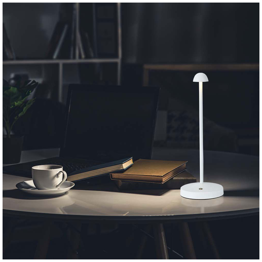 V-TAC Επιτραπέζιο Φωτιστικό 1.6W 130lm 120° IP20 CCT 3σε1 Επαναφορτιζόμενο Touch Dimmable Άσπρο Σώμα 10329