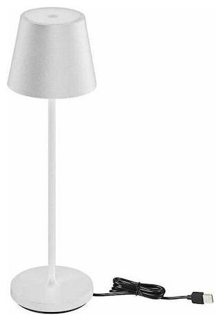 V-TAC Επιτραπέζιο Φωτιστικό 2W 200lm 180° IP54 Επαναφορτιζόμενο Touch Dimmable με Ασύρματη Βάση Φόρτισης Ζεστό Λευκό Άσπρο Σώμα 7651