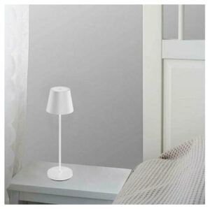 V-TAC Επιτραπέζιο Φωτιστικό 2W 200lm 180° IP54 Επαναφορτιζόμενο Touch Dimmable με Ασύρματη Βάση Φόρτισης Ζεστό Λευκό Άσπρο Σώμα 7651