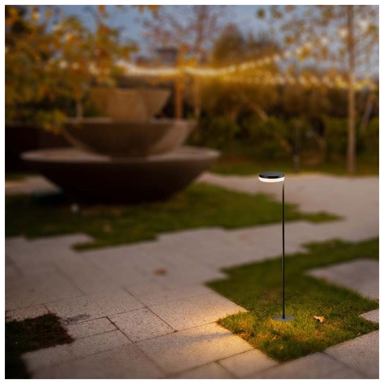 V-TAC Ηλιακό Επιδαπέδιο Φωτιστικό Κήπου Στύλος LED 2W 120lm IP54 Μαύρο 23011