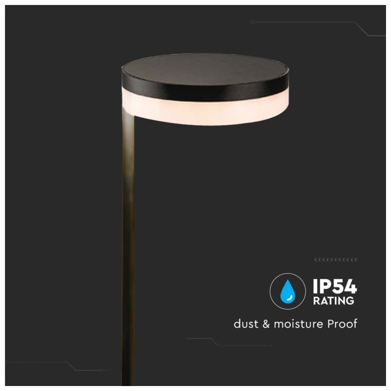 V-TAC Ηλιακό Επιδαπέδιο Φωτιστικό Κήπου Στύλος LED 2W 120lm IP54 Μαύρο 23011