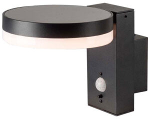 V-TAC Ηλιακό Επιτοίχιο Φωτιστικό Κήπου LED 5.5W 220lm IP54 με Αισθητήρα Κίνησης PIR Στρογγυλό Ζεστό Λευκό Μαύρο Σώμα 23016